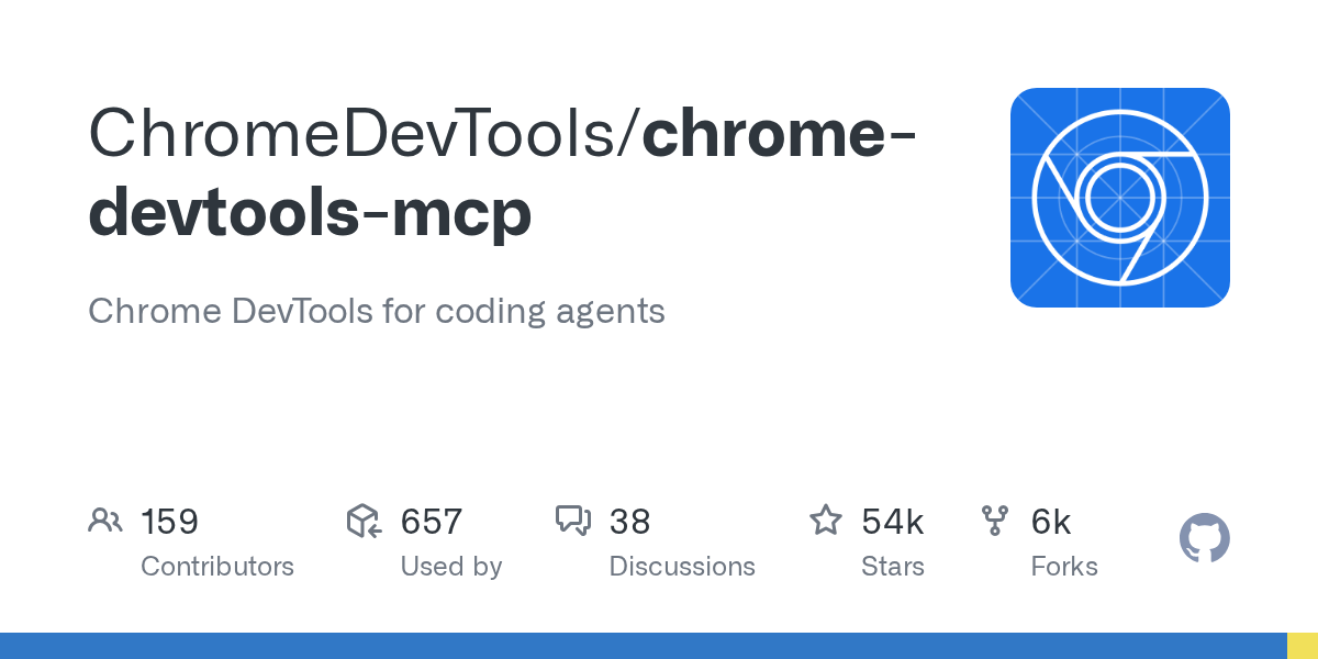 ChromeDevTools/chrome-devtools-mcp 封面