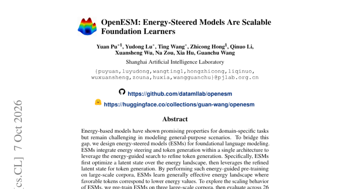 OpenESM: Energy-Steered Models Are Scalable Foundation Learners 封面
