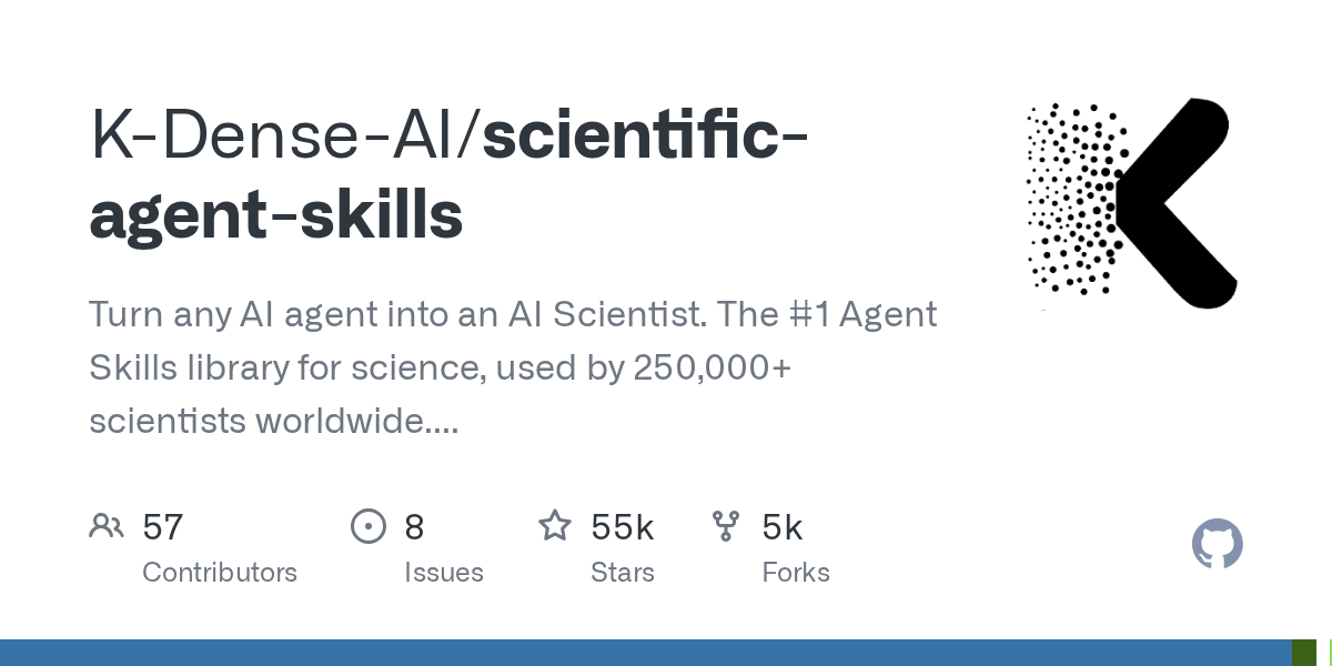 K-Dense-AI/scientific-agent-skills 封面