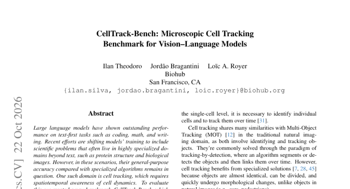 CellTrack-Bench: Microscopic Cell Tracking Benchmark for Vision-Language Models 封面