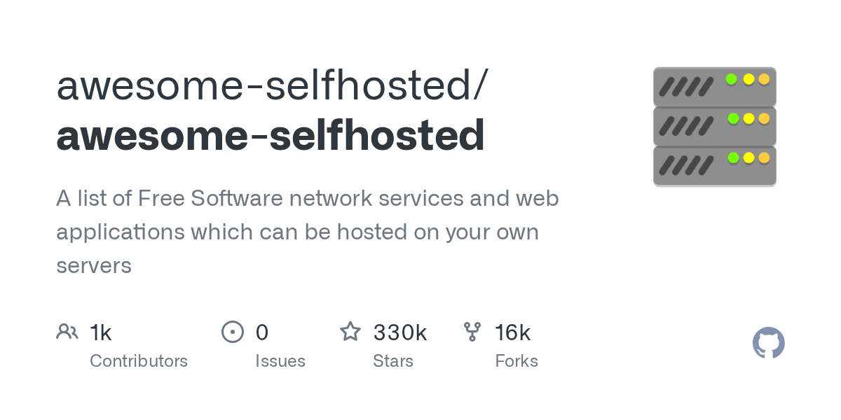 awesome-selfhosted/awesome-selfhosted 封面