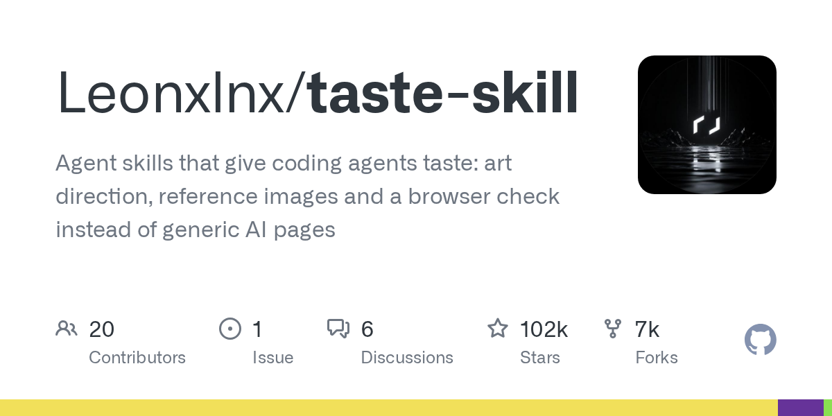 Leonxlnx/taste-skill 封面