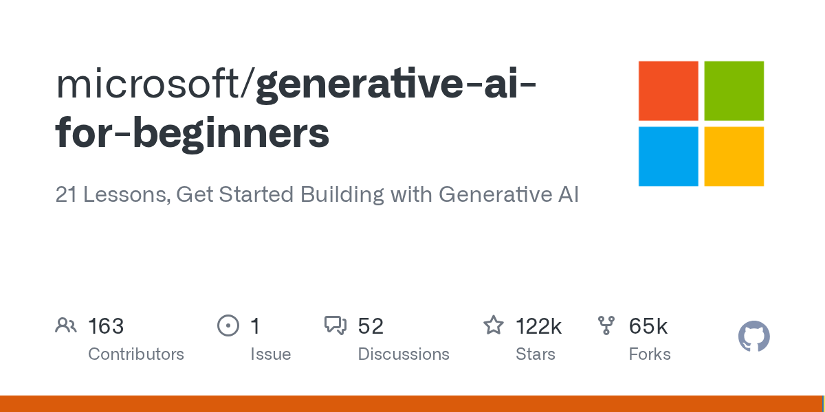 microsoft/generative-ai-for-beginners 封面