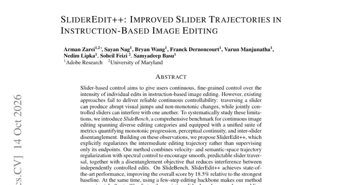 SliderEdit++: Improved Slider Trajectories in Instruction-Based Image Editing 封面